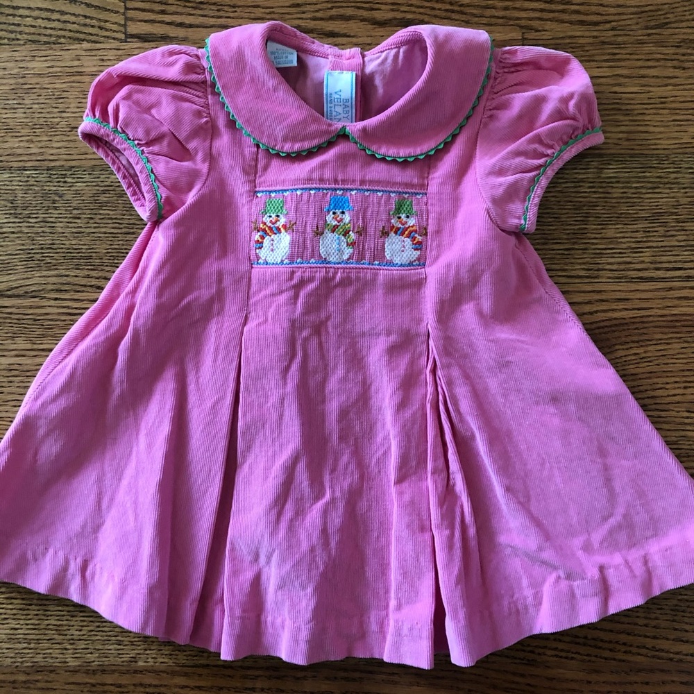 Smocked snowman dress